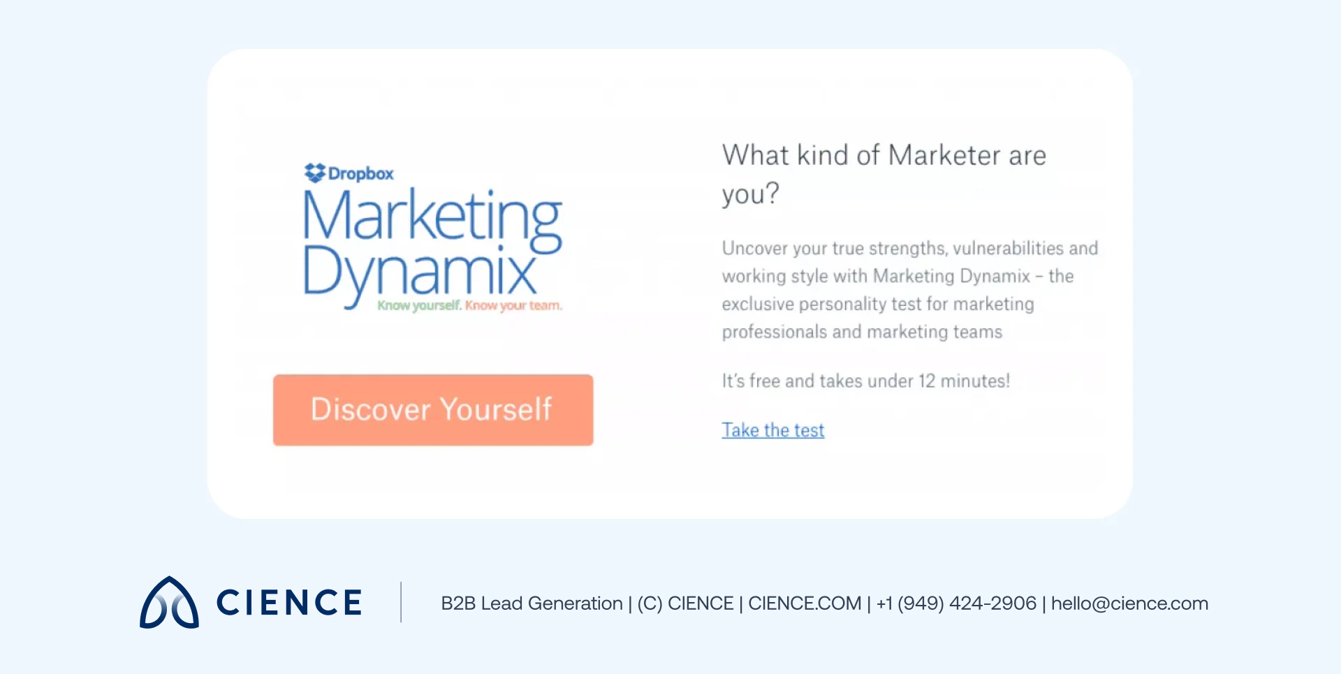 B2B targeted marketing campaign example showing audience segmentation by job title and industry vertical